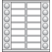 Deurstation deurcommunicatie — Niko Uitbreidingsmodule met 14 bellen in twee rijen voor opbouwbuitenpost 2 10-114-01